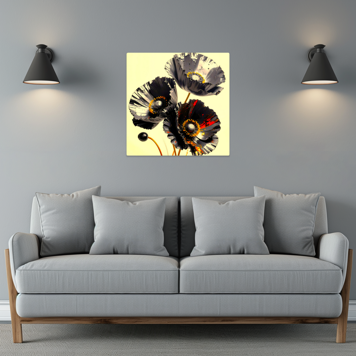 Black Poppy, Printed on gloss aluminium to enhance colour and detail, unique print, an enduring gift...