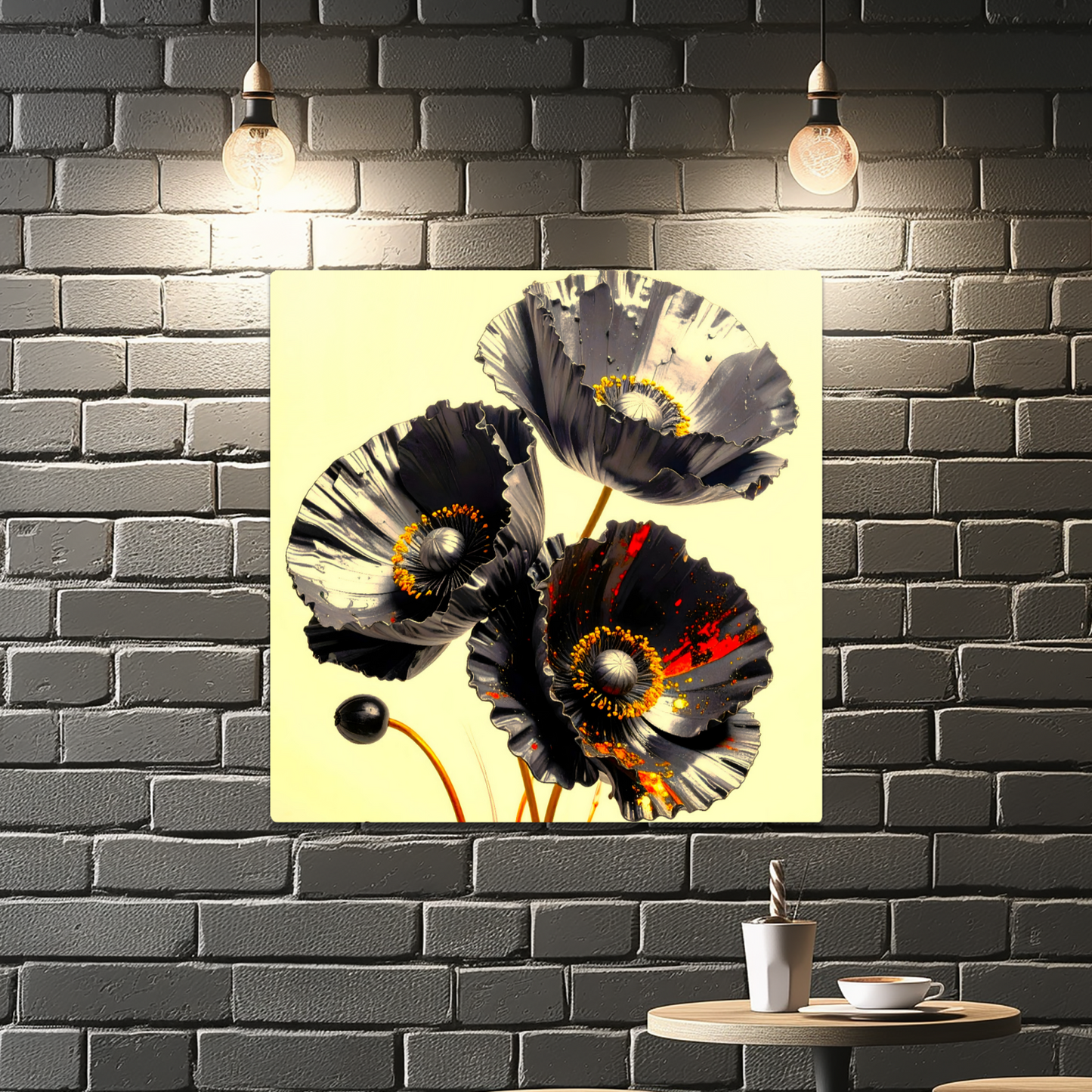 Black Poppy, Printed on gloss aluminium to enhance colour and detail, unique print, an enduring gift...