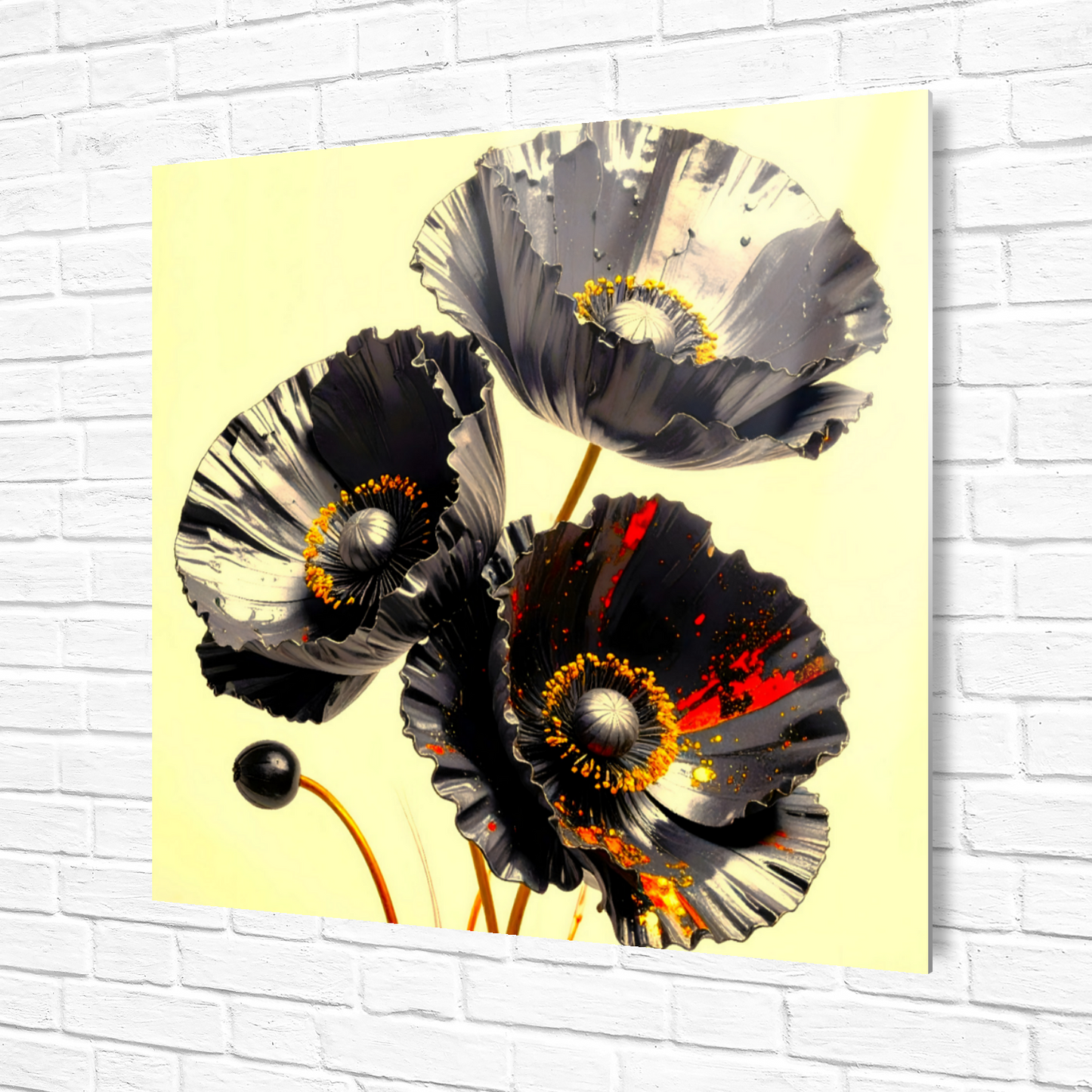 Black Poppy, Printed on gloss aluminium to enhance colour and detail, unique print, an enduring gift...