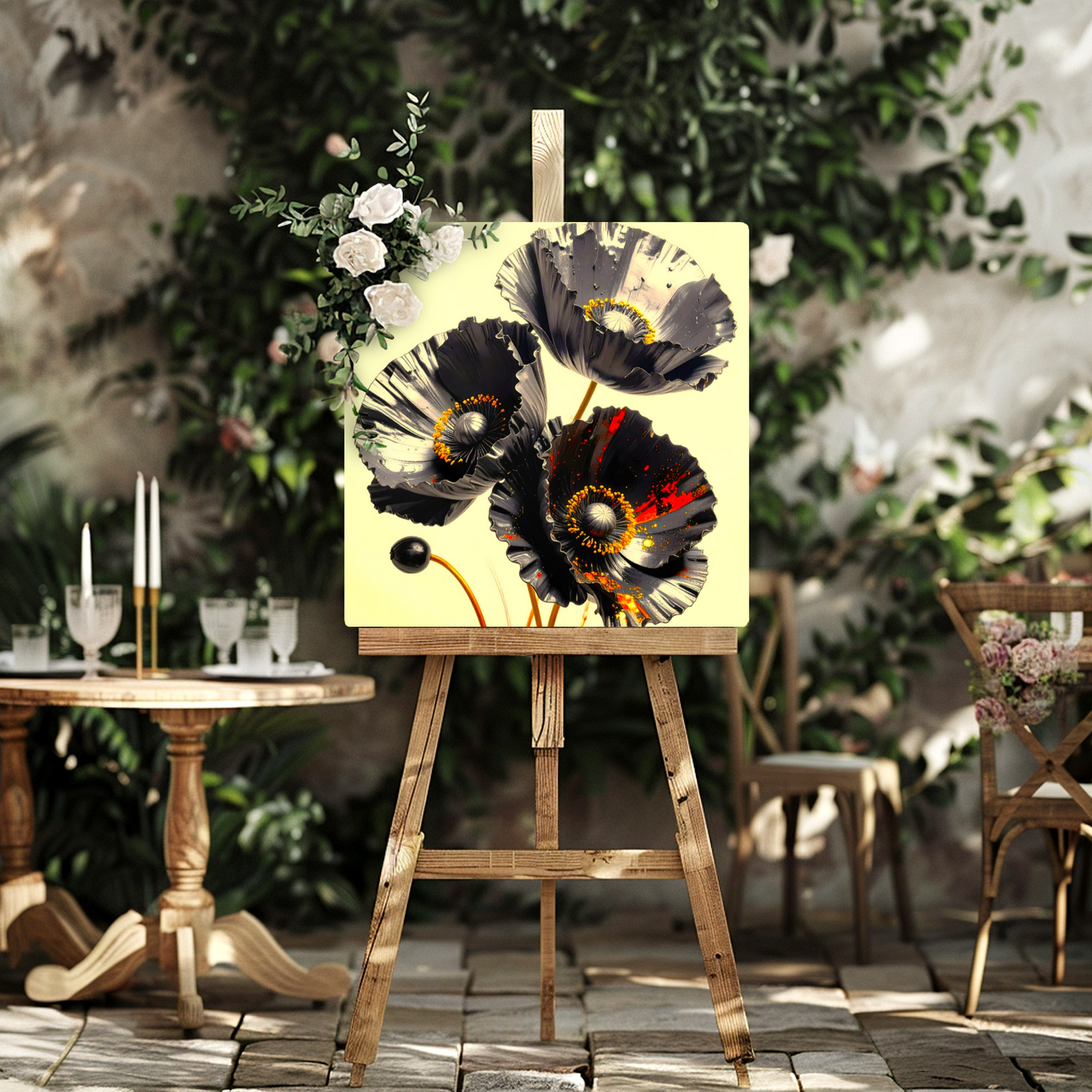 Black Poppy, Printed on gloss aluminium to enhance colour and detail, unique print, an enduring gift...