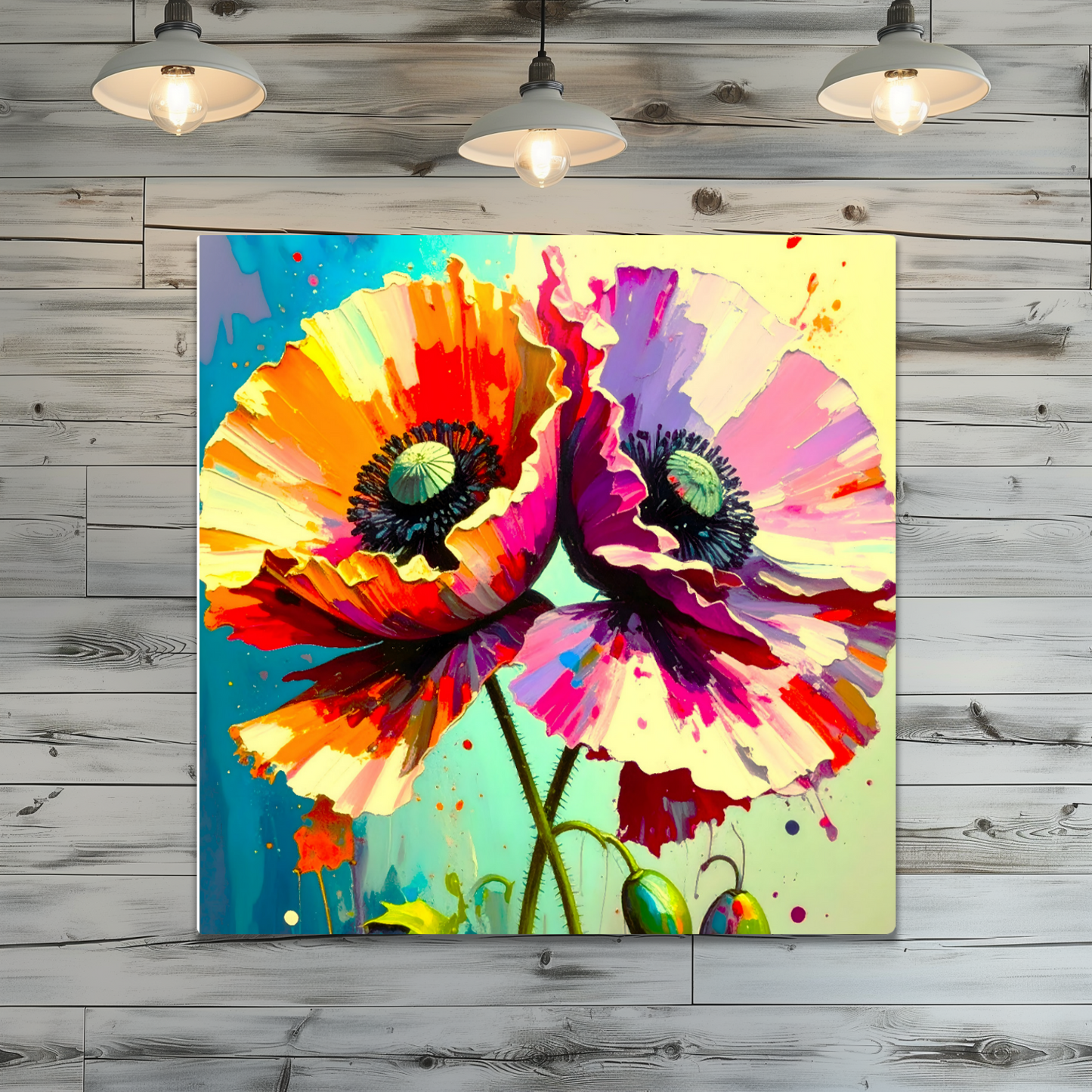 Pink-Red Poppy, Printed on gloss aluminium to enhance colour and detail, unique print, an enduring gift...