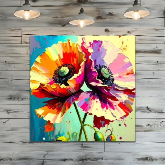 Pink-Red Poppy, Printed on gloss aluminium to enhance colour and detail, unique print, an enduring gift...