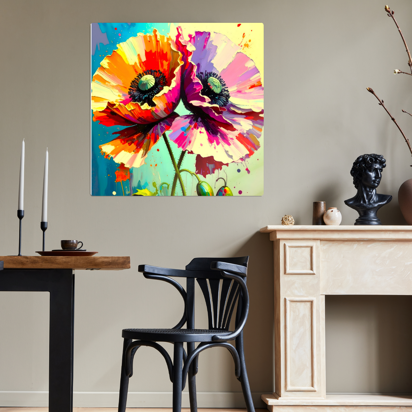 Pink-Red Poppy, Printed on gloss aluminium to enhance colour and detail, unique print, an enduring gift...
