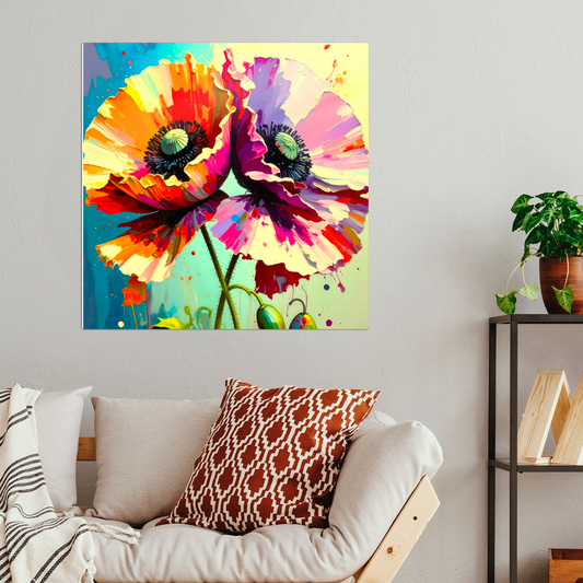 Pink-Red Poppy, Printed on gloss aluminium to enhance colour and detail, unique print, an enduring gift...