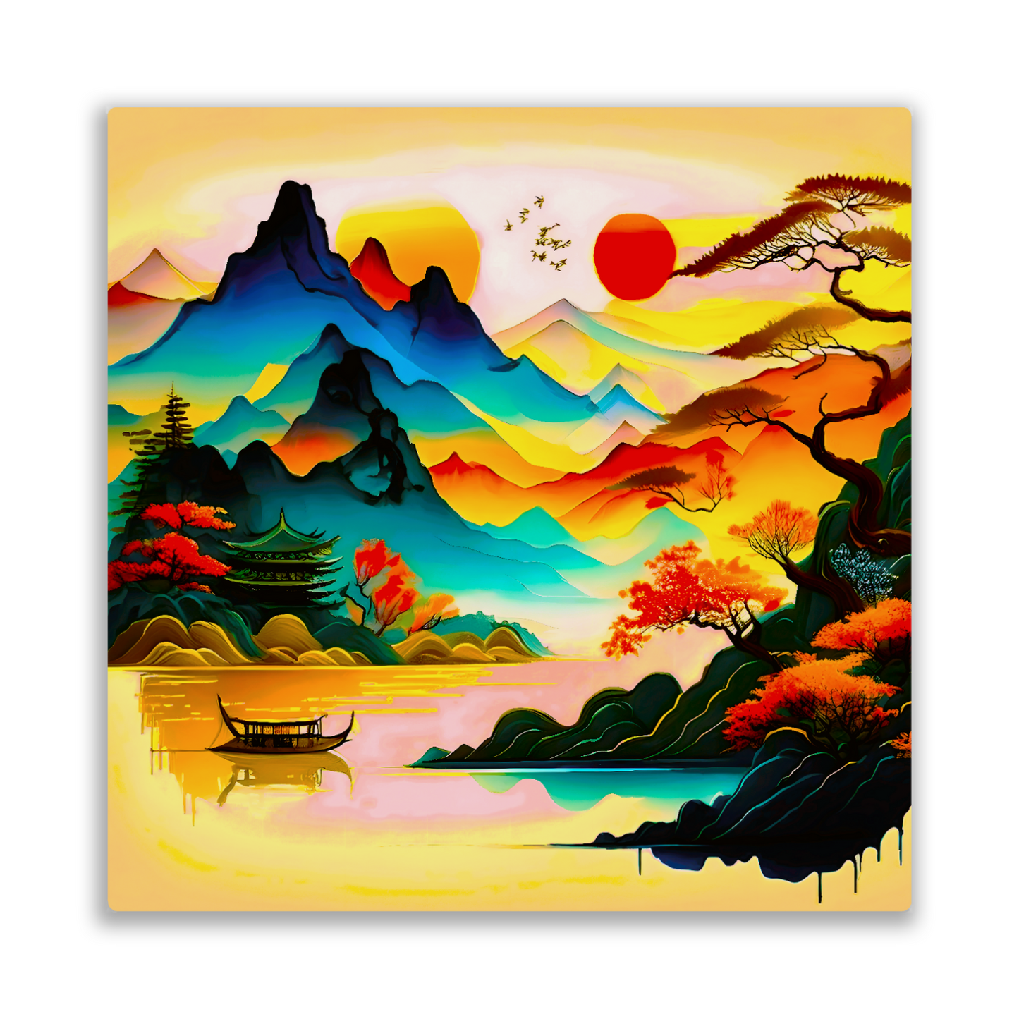 Japanese Art 2, Printed on gloss aluminium to enhance colour and detail, unique print, an enduring gift...