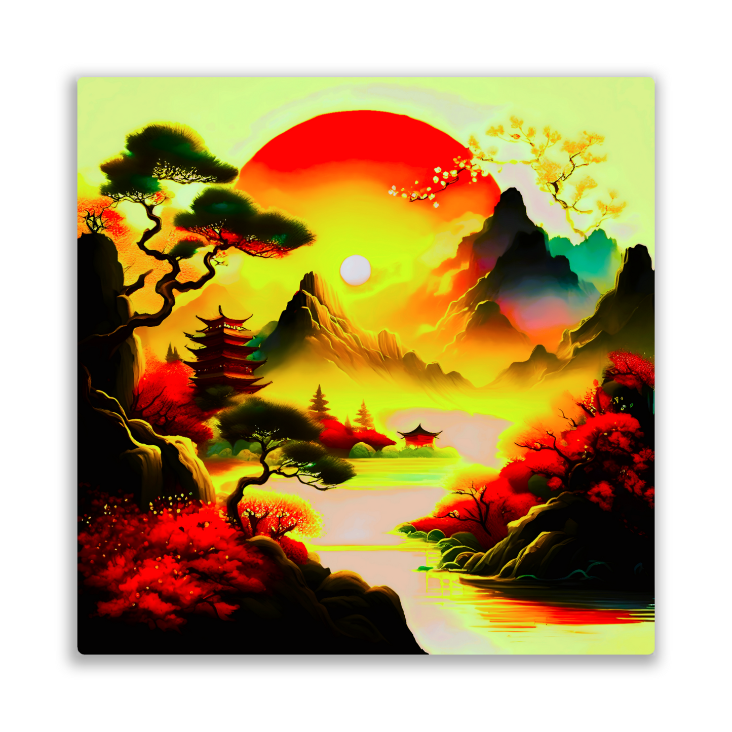 Japanese Art 3, Printed on gloss aluminium to enhance colour and detail, unique print, an enduring gift...