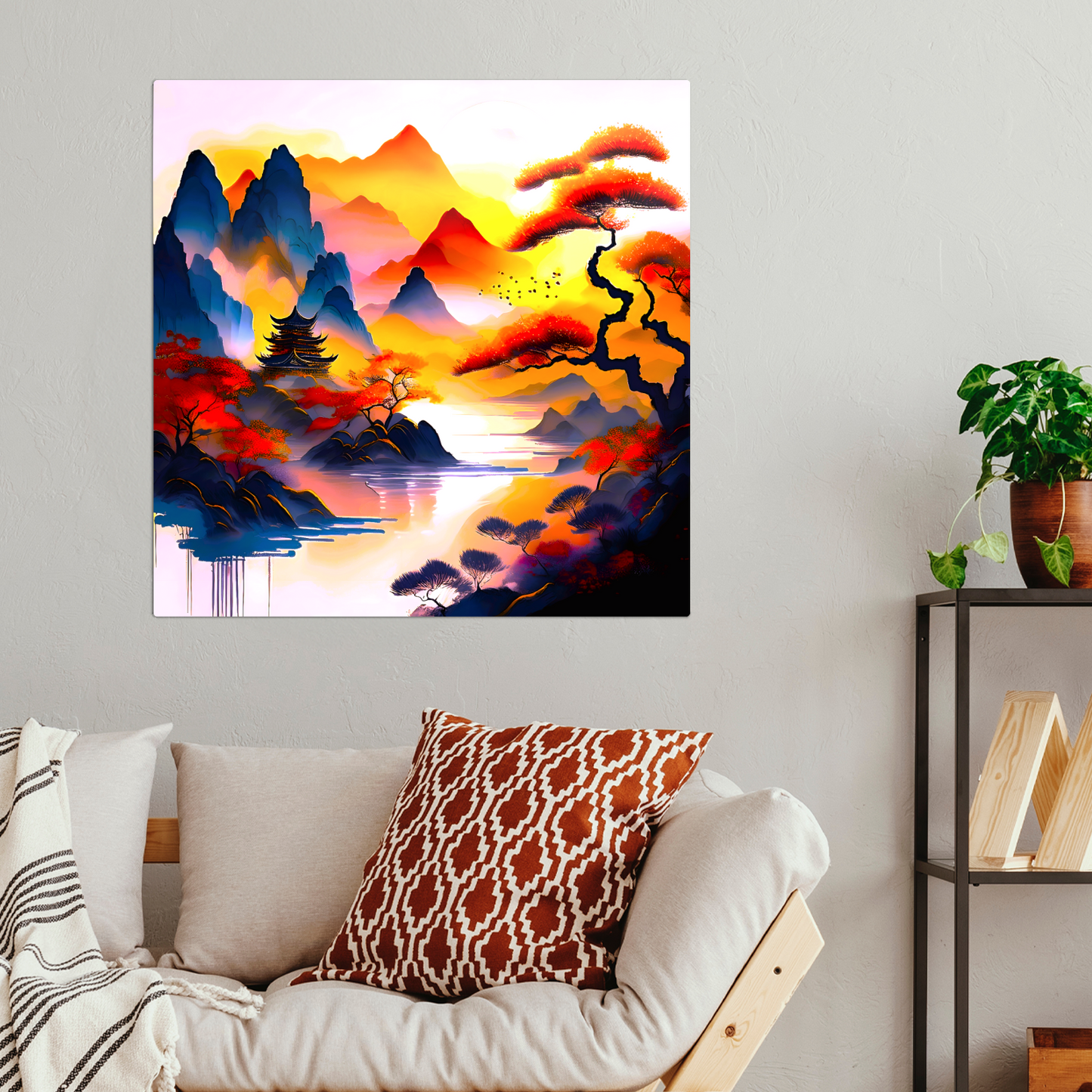 Japanese Art 4, Printed on gloss aluminium to enhance colour and detail, unique print, an enduring gift...