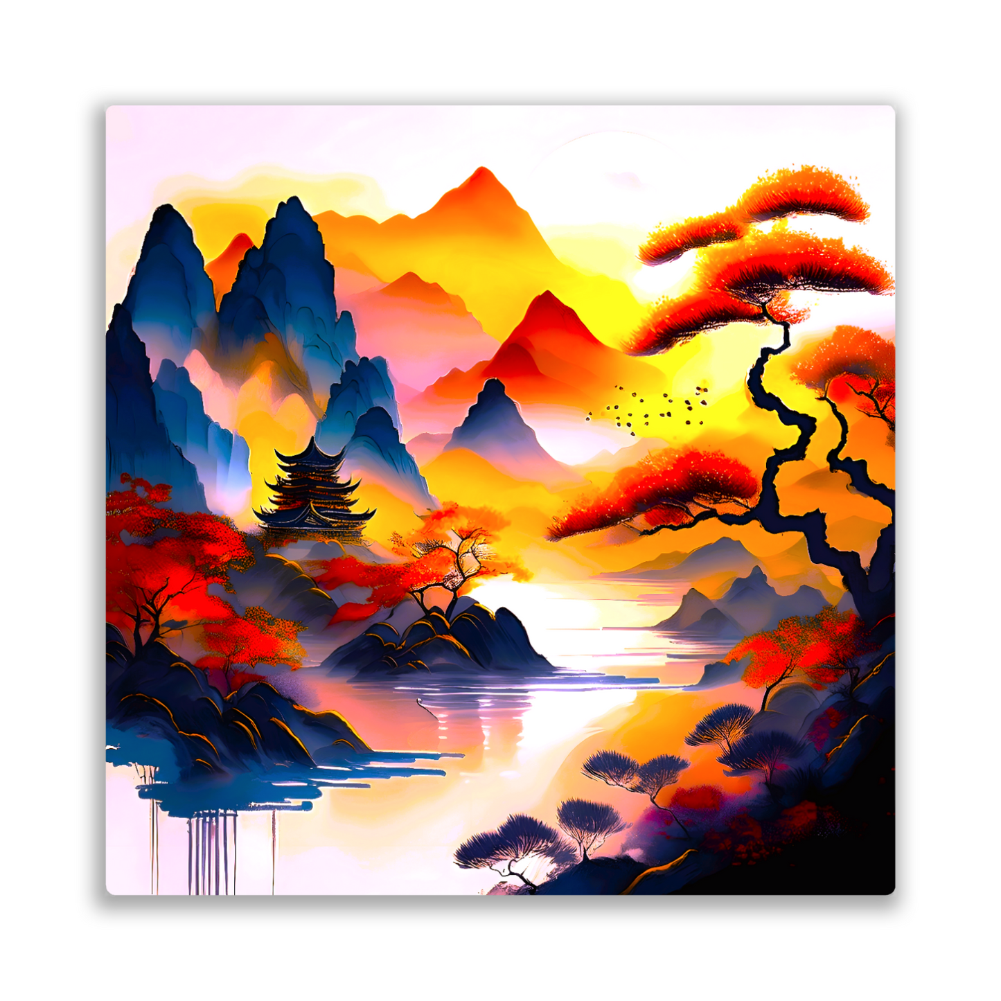 Japanese Art 4, Printed on gloss aluminium to enhance colour and detail, unique print, an enduring gift...
