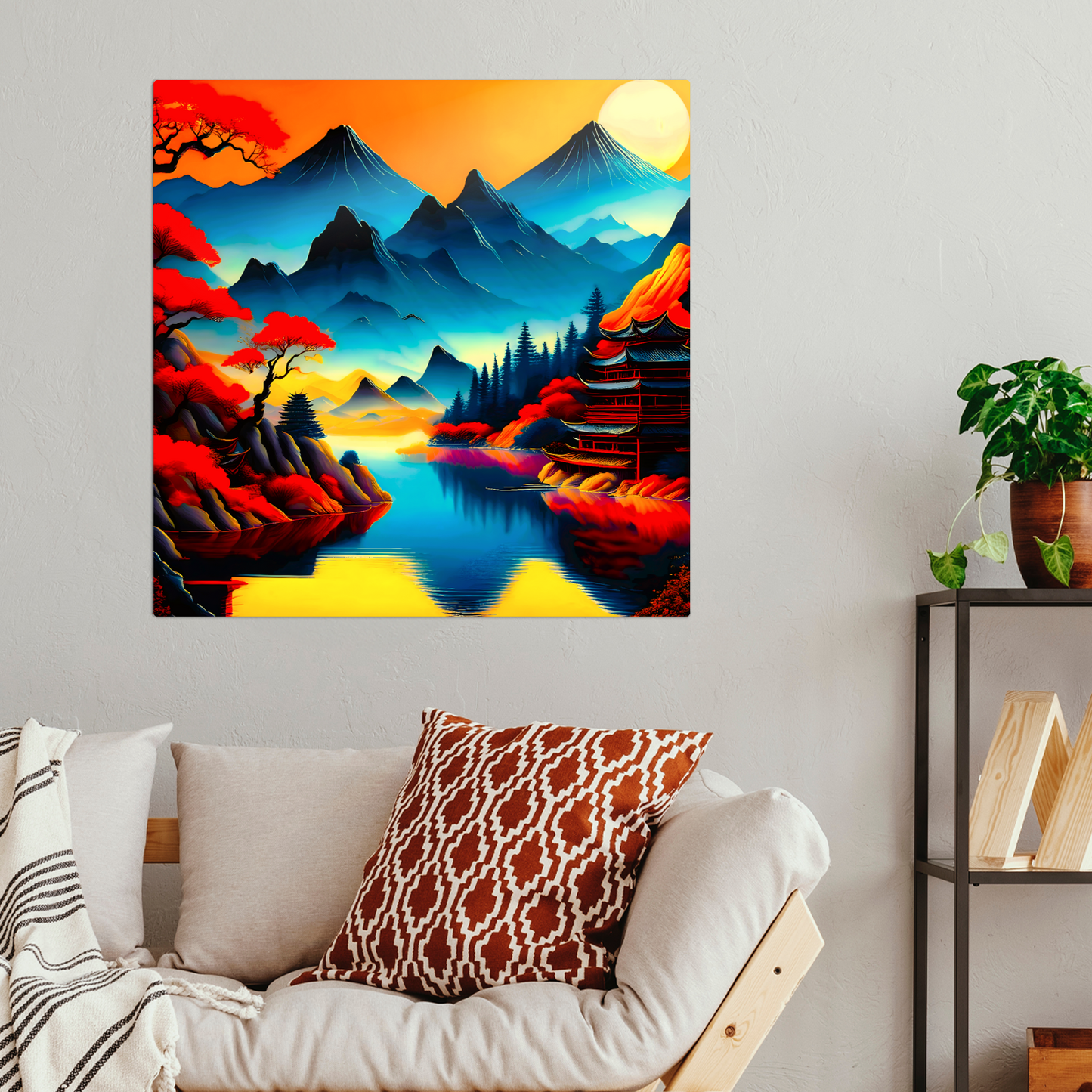 Japanese Art 5,  Printed on gloss aluminium to enhance colour and detail, unique print, an enduring gift...