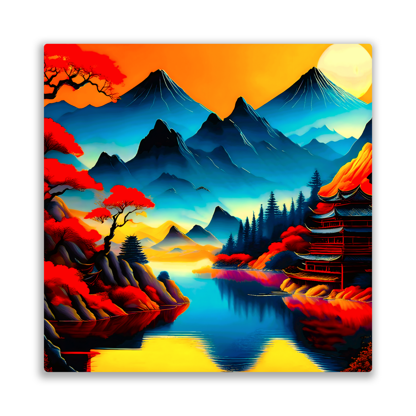 Japanese Art 5,  Printed on gloss aluminium to enhance colour and detail, unique print, an enduring gift...