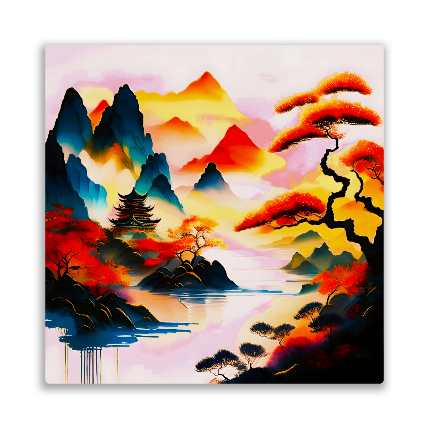 Japanese Art 6, Printed on gloss aluminium to enhance colour and detail, unique print, an enduring gift...