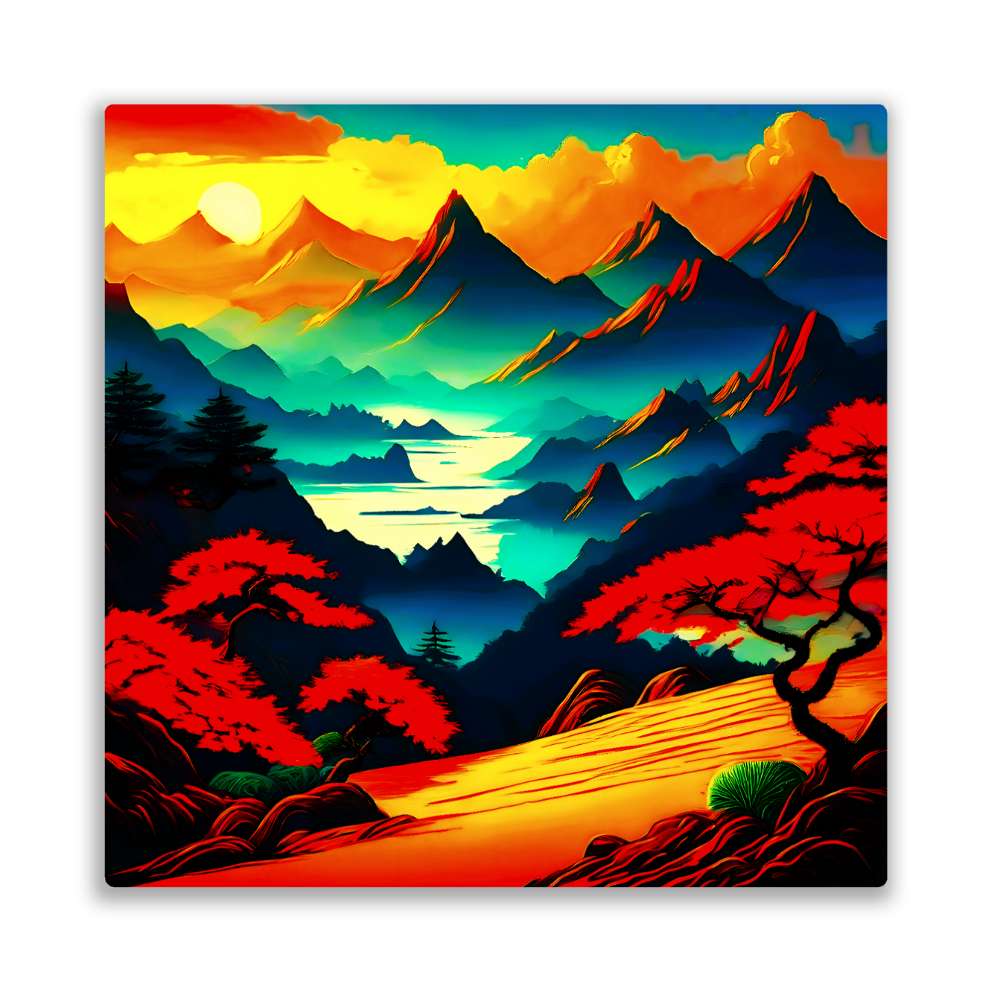 Japanese Art 7. Printed on gloss aluminium to enhance colour and detail, unique print, an enduring gift...