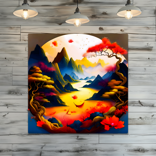 Japanese Art 8, Printed on gloss aluminium to enhance colour and detail, unique print, an enduring gift...