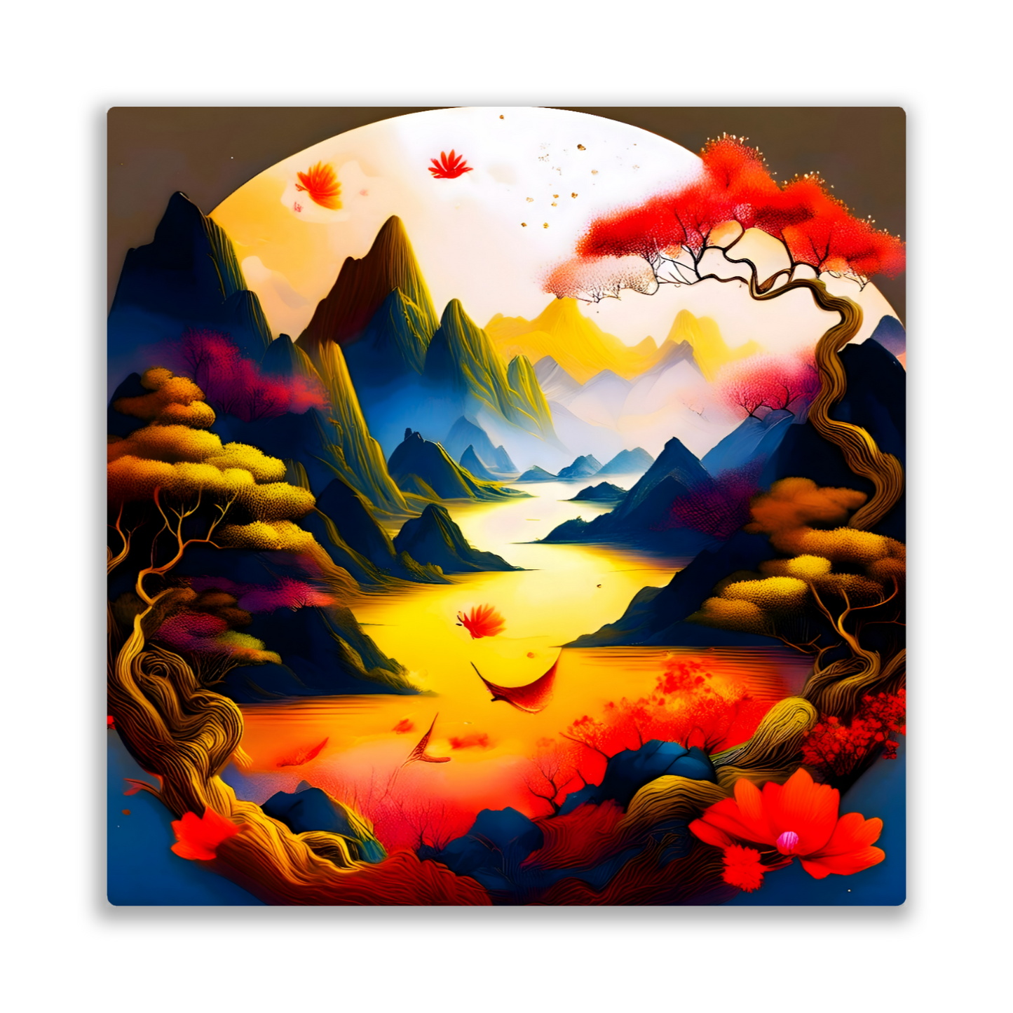 Japanese Art 8, Printed on gloss aluminium to enhance colour and detail, unique print, an enduring gift...