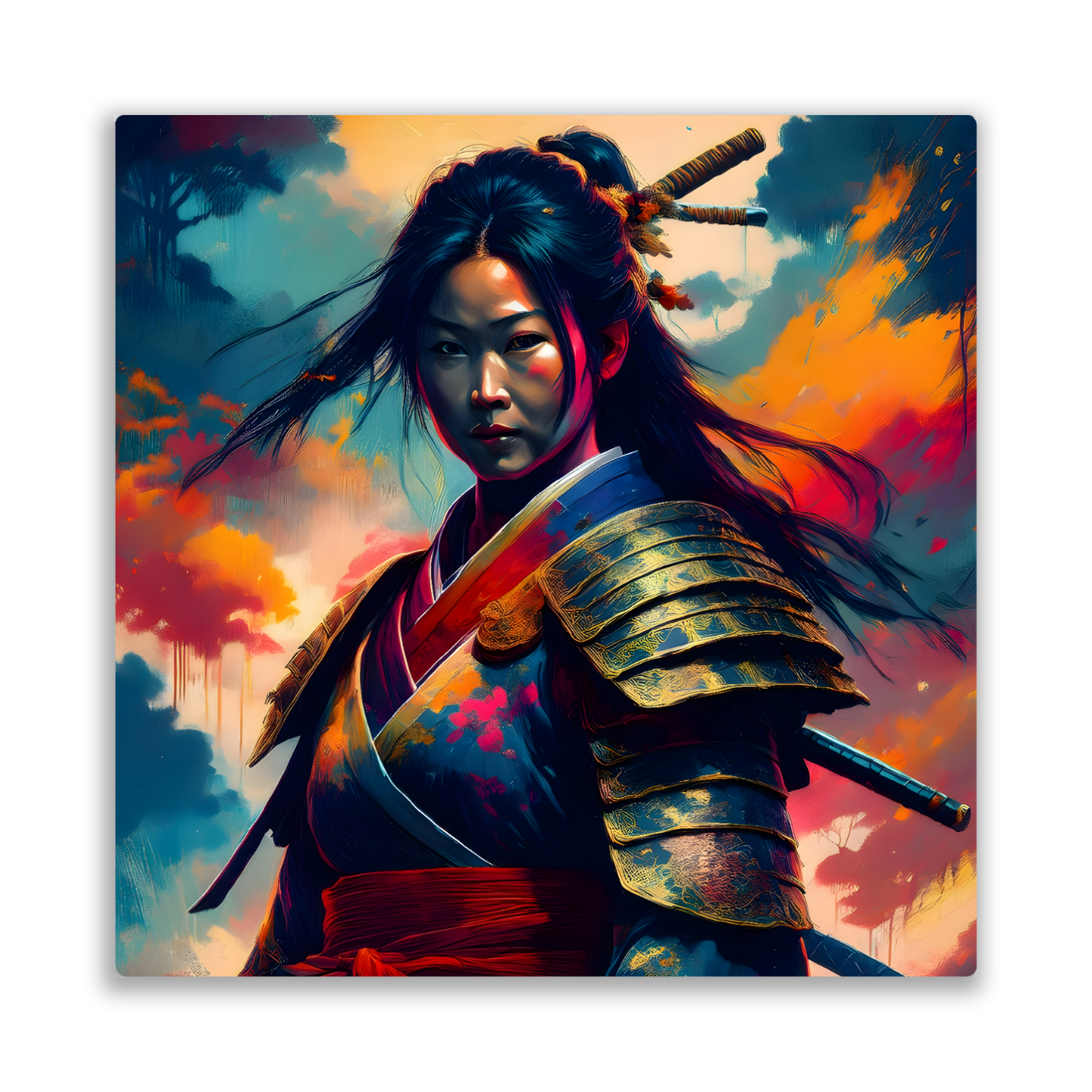 Samurai Warrior 2, Printed on gloss aluminium to enhance colour and detail, unique print, an enduring gift...
