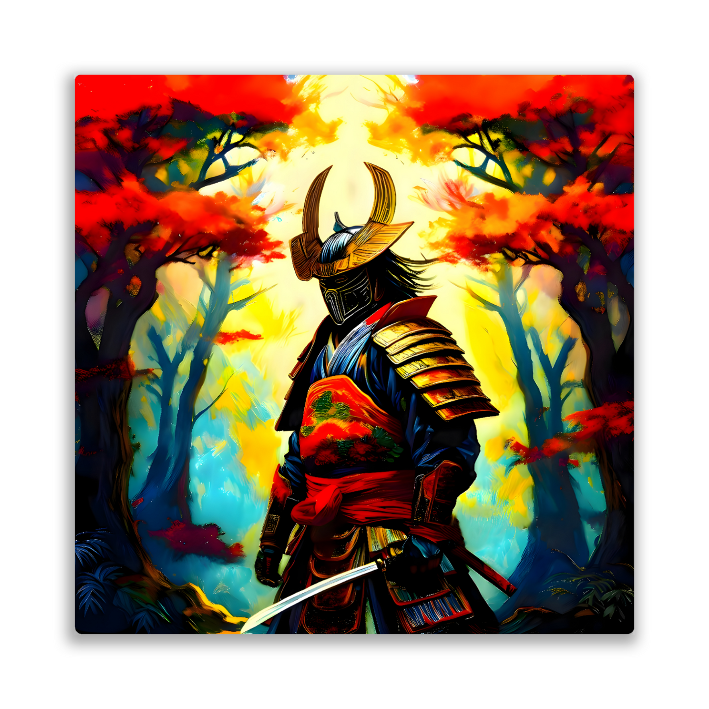 Samuri Warrior 5, Printed on gloss aluminium to enhance colour and detail, unique print, an enduring gift...