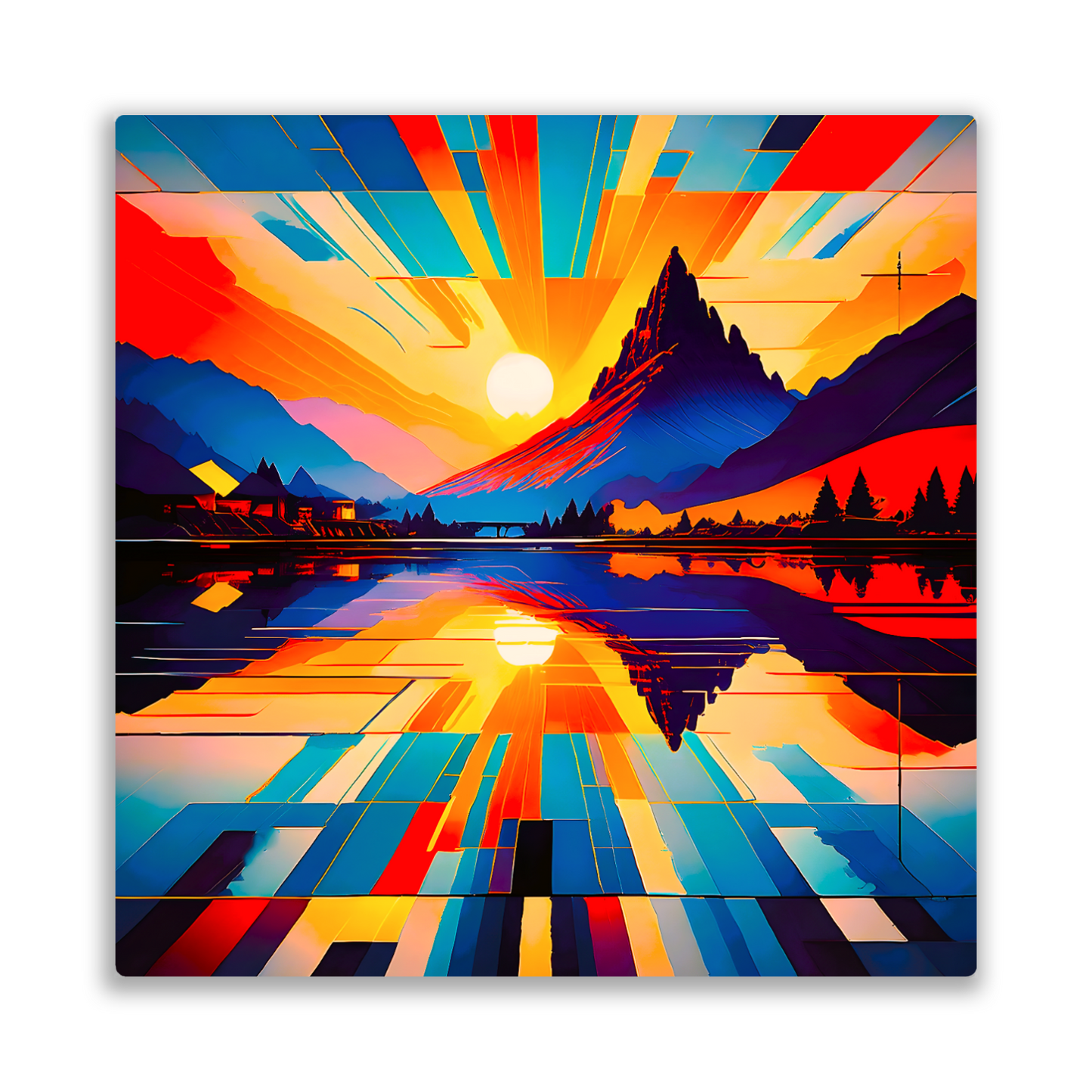 Abstract Mountain AM1, Printed on Gloss Aluminium To Enhance Colour And Details, Unique Print, An Enduring Gift...
