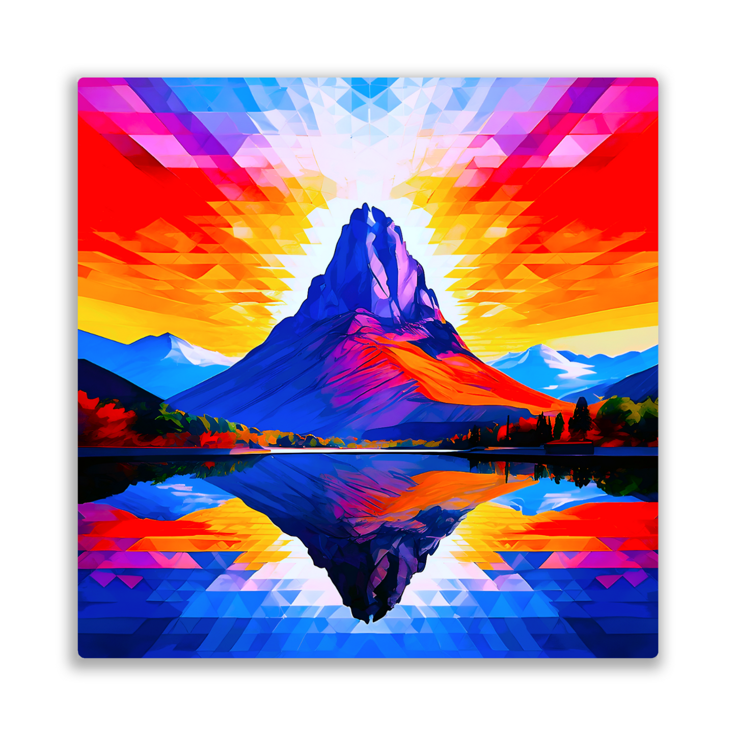 Abstract Mountain AM2, Printed on Gloss Aluminium To Enhance Colour And Details, Unique Print, An Enduring Gift...