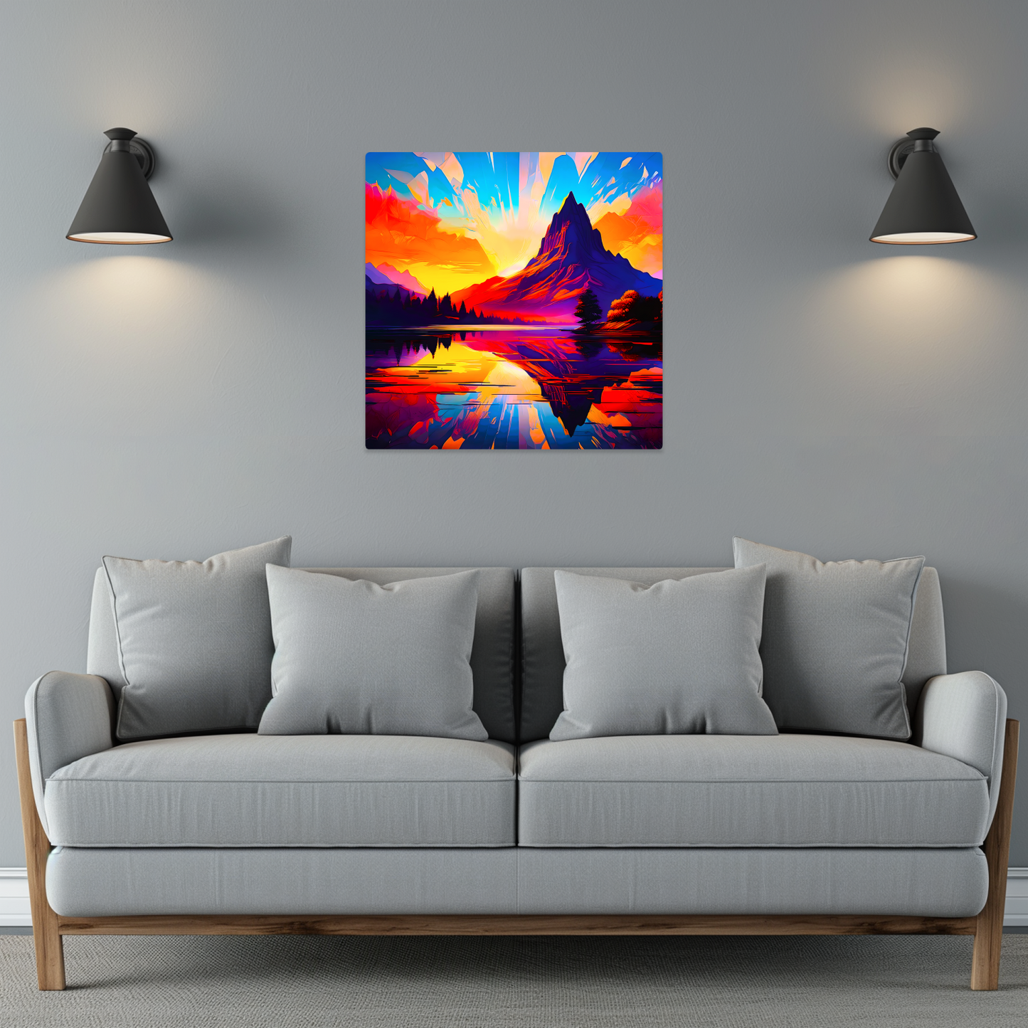 Abstract Mountain AM3, Printed on gloss aluminium to enhance colour and detail, unique print, an enduring gift...
