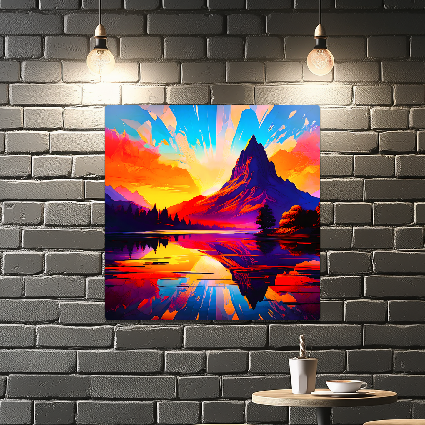 Abstract Mountain AM3, Printed on gloss aluminium to enhance colour and detail, unique print, an enduring gift...