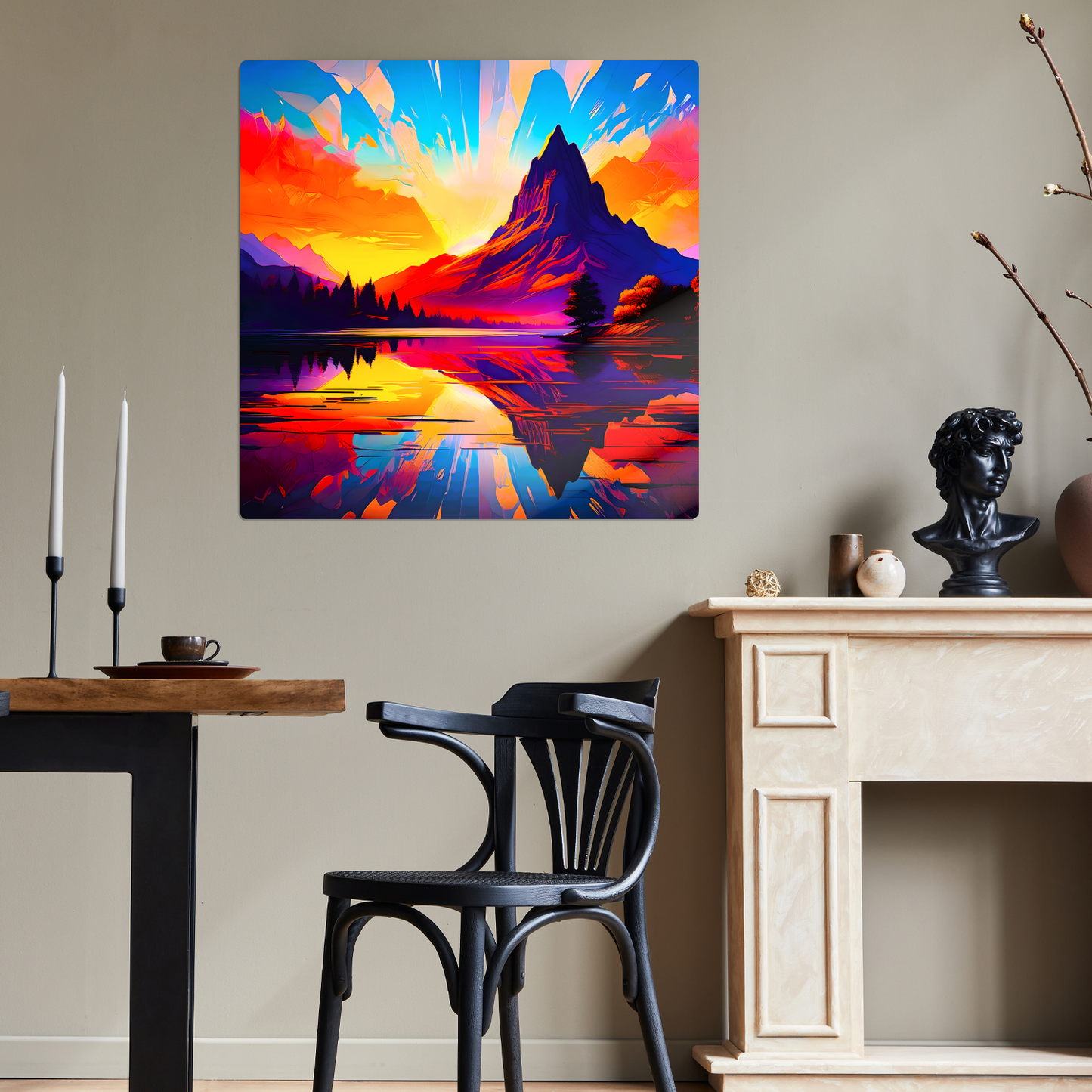 Abstract Mountain AM3, Printed on gloss aluminium to enhance colour and detail, unique print, an enduring gift...