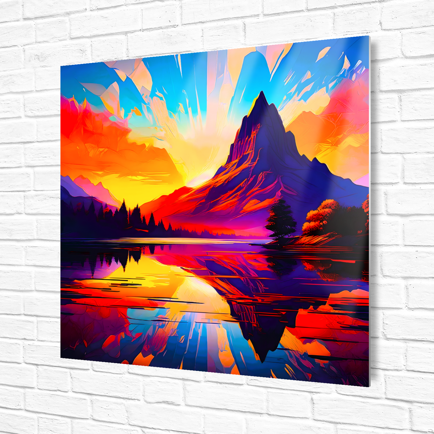 Abstract Mountain AM3, Printed on gloss aluminium to enhance colour and detail, unique print, an enduring gift...