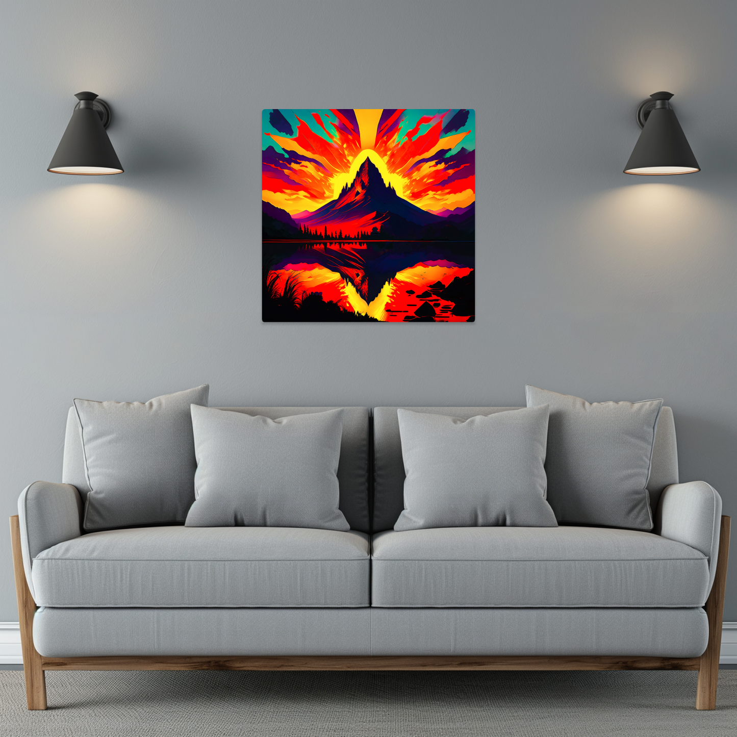Abstract Mountain AM4, Printed on gloss aluminium to enhance colour and detail, unique print, an enduring gift...