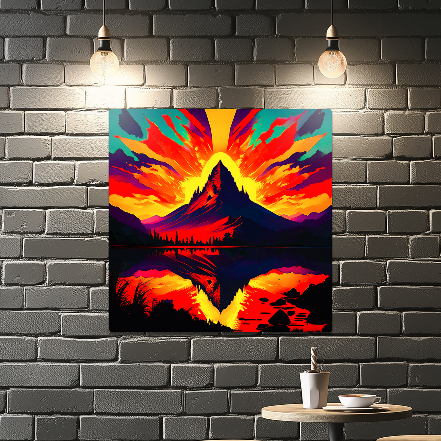 Abstract Mountain AM4, Printed on gloss aluminium to enhance colour and detail, unique print, an enduring gift...