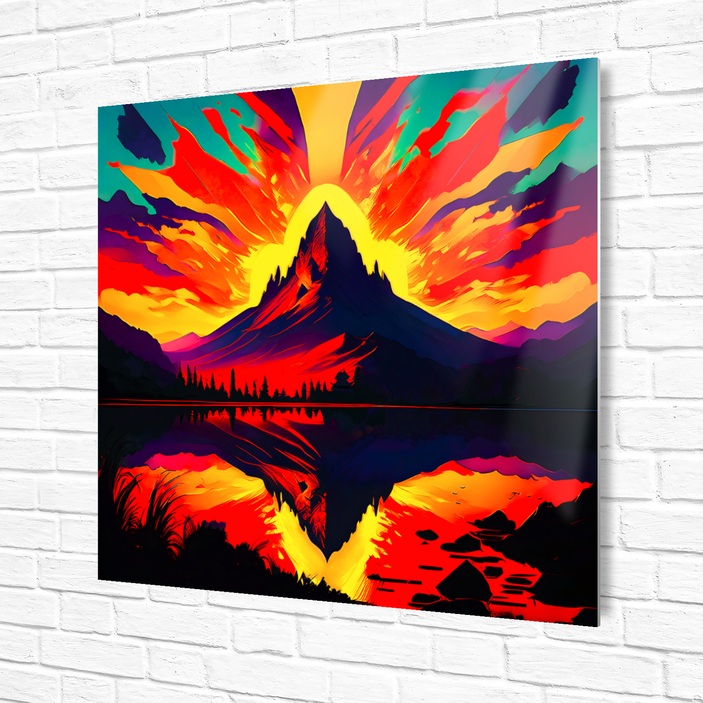 Abstract Mountain AM4, Printed on gloss aluminium to enhance colour and detail, unique print, an enduring gift...