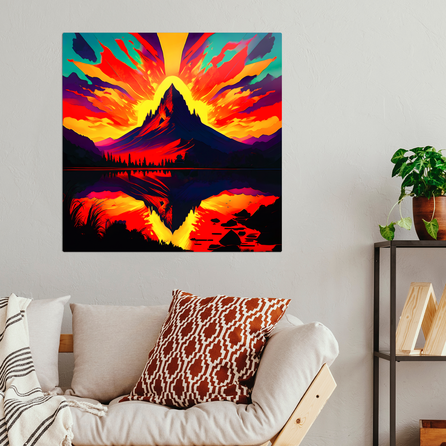 Abstract Mountain AM4, Printed on gloss aluminium to enhance colour and detail, unique print, an enduring gift...