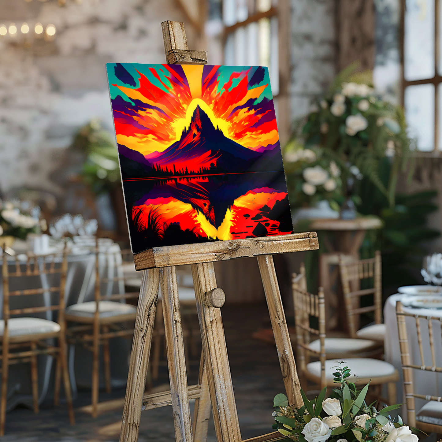 Abstract Mountain AM4, Printed on gloss aluminium to enhance colour and detail, unique print, an enduring gift...