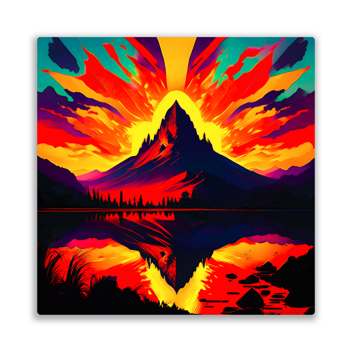 Abstract Mountain AM4, Printed on gloss aluminium to enhance colour and detail, unique print, an enduring gift...