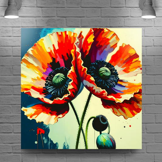 Red Poppy, Printed On High Quality Canvas, Vibrant Colours, Highly Detailed, Unique Print, An Enduring Gift...