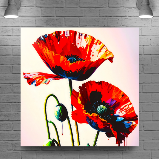 Red Poppy 2, Printed On High Quality Canvas, Vibrant Colours, Highly Detailed, Unique Print, An Enduring Gift...