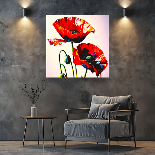 Red Poppy 2, Printed On High Quality Canvas, Vibrant Colours, Highly Detailed, Unique Print, An Enduring Gift...