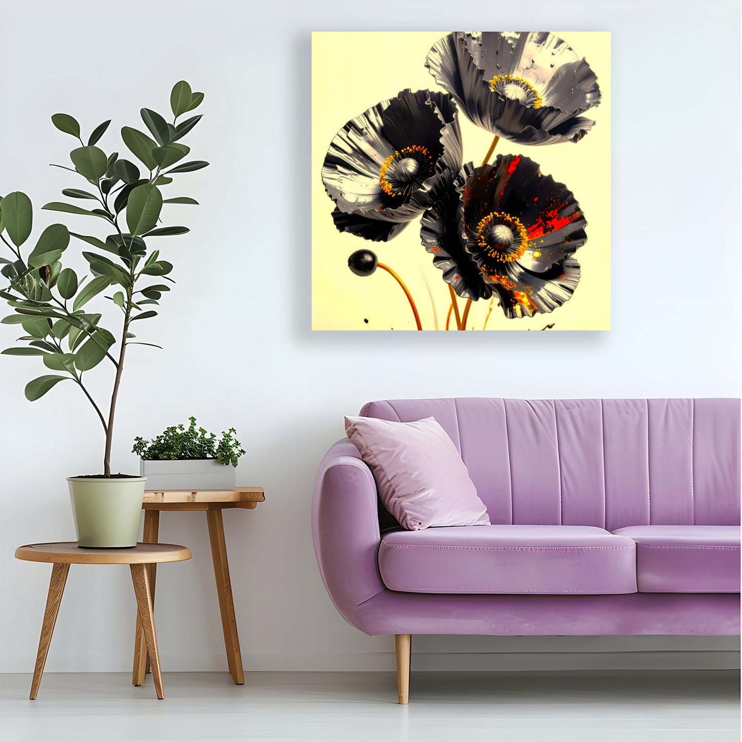 Black Poppy 2, Printed On High Quality Canvas, Vibrant Colours, Highly Detailed, Unique Print, An Enduring Gift...