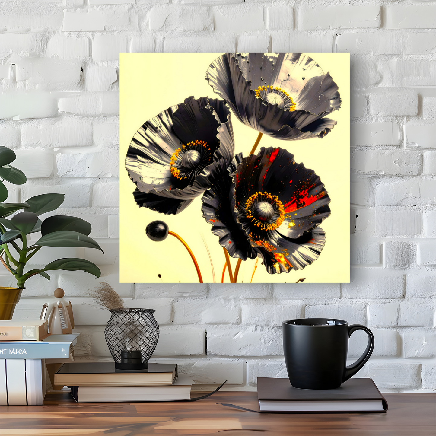 Black Poppy 2, Printed On High Quality Canvas, Vibrant Colours, Highly Detailed, Unique Print, An Enduring Gift...