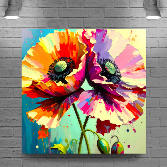 Pink Poppy, Printed On High Quality Canvas, Vibrant Colours, Highly Detailed, Unique Print, An Enduring Gift...