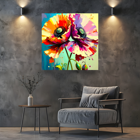 Pink Poppy, Printed On High Quality Canvas, Vibrant Colours, Highly Detailed, Unique Print, An Enduring Gift...