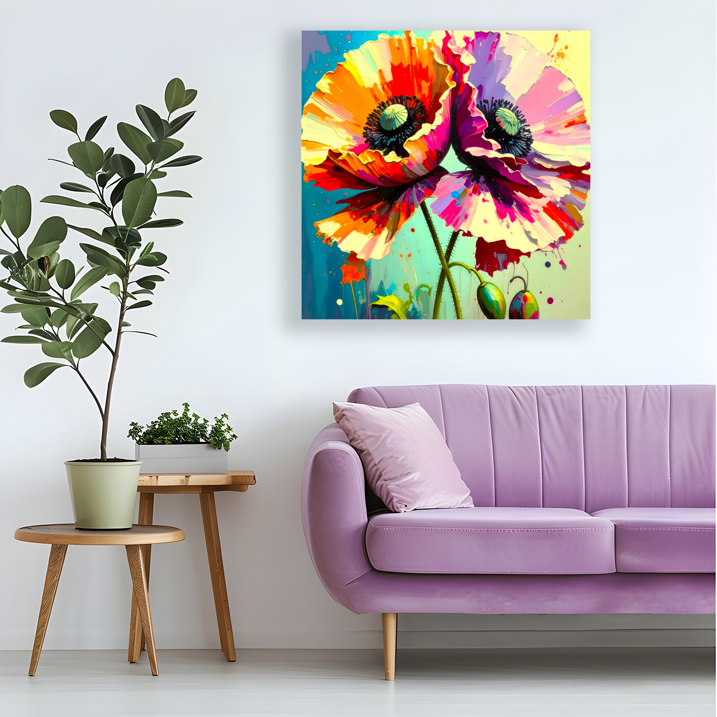 Pink Poppy, Printed On High Quality Canvas, Vibrant Colours, Highly Detailed, Unique Print, An Enduring Gift...