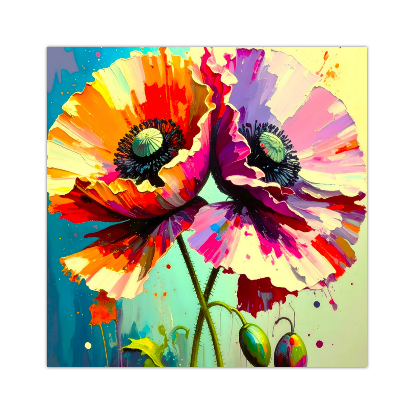Pink Poppy, Printed On High Quality Canvas, Vibrant Colours, Highly Detailed, Unique Print, An Enduring Gift...