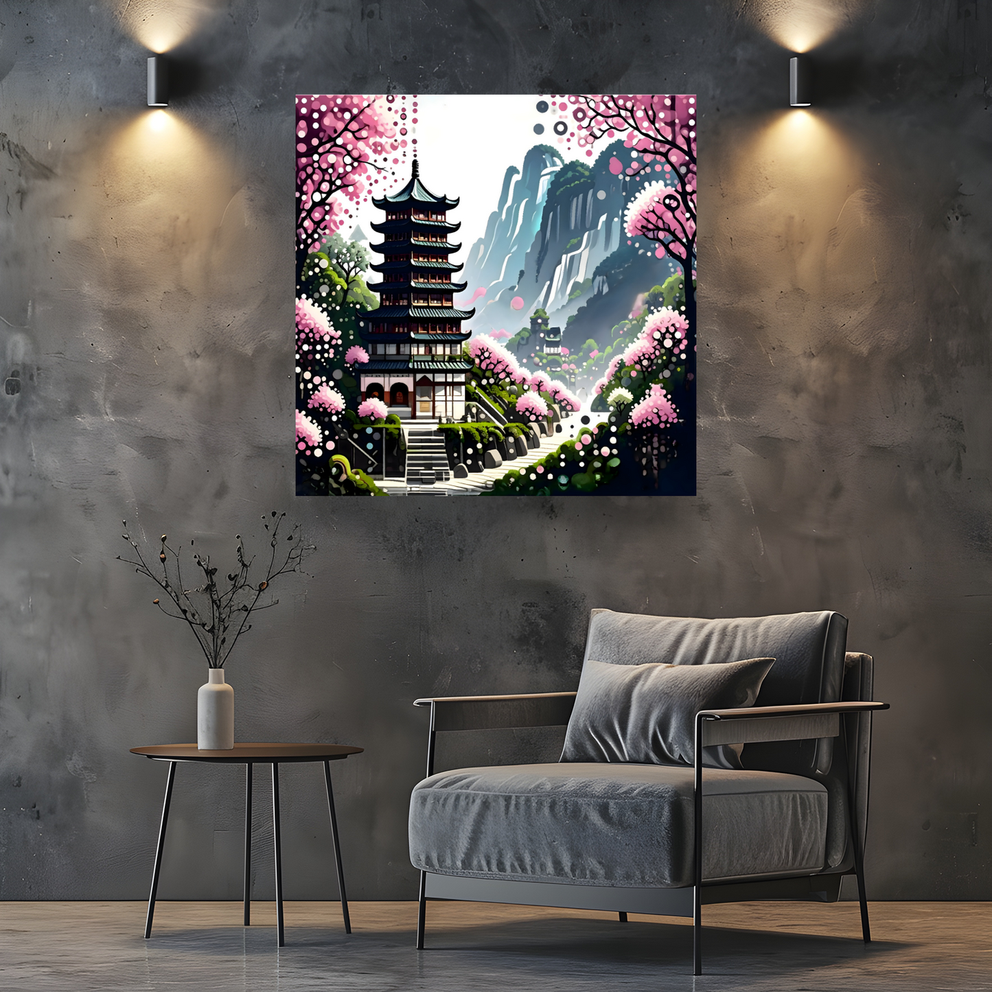 Oriental Abstract 1, Printed On Canvas, Vivid Colours, Box Canvas, Unique Image, A Gift To Last A Lifetime...