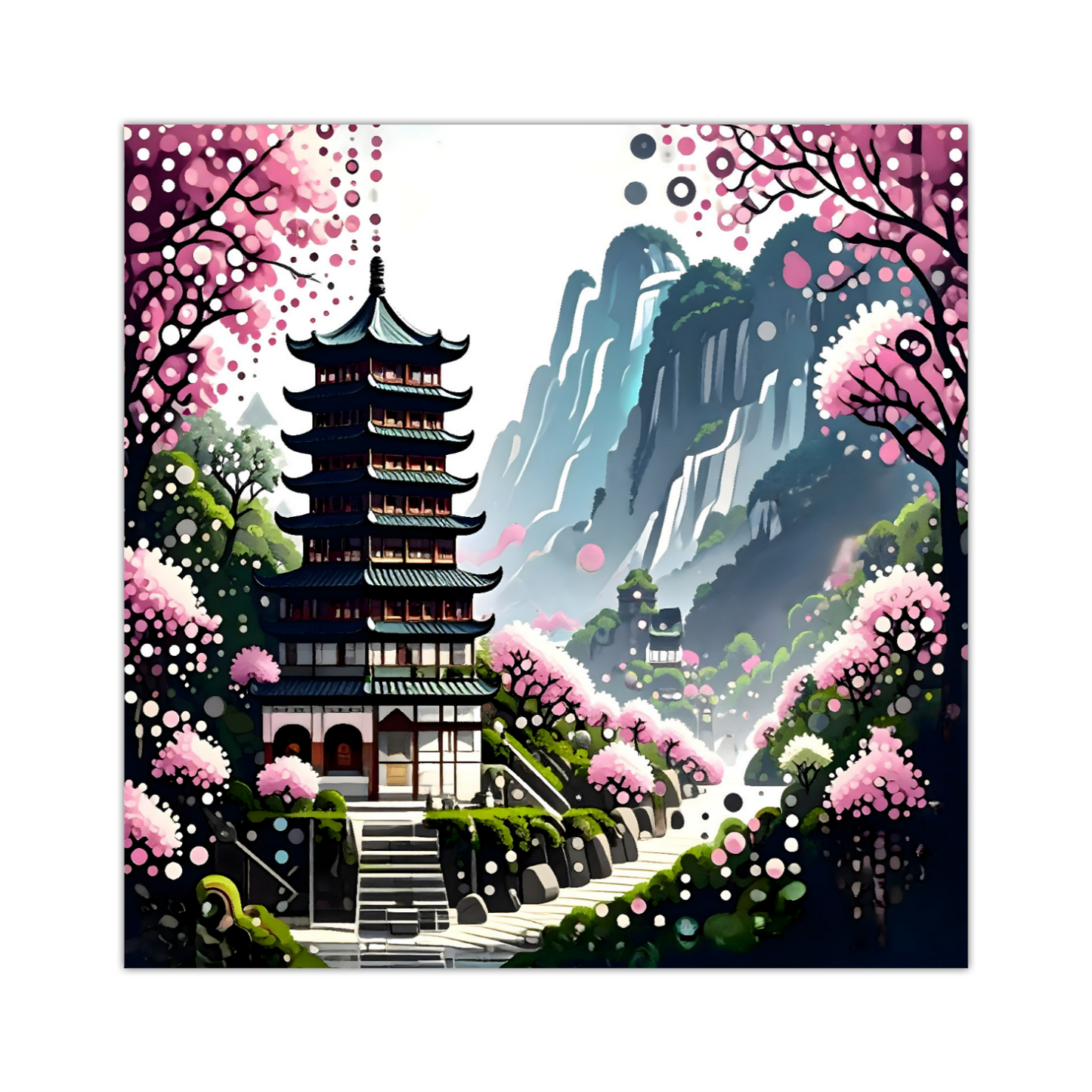 Oriental Abstract 1, Printed On Canvas, Vivid Colours, Box Canvas, Unique Image, A Gift To Last A Lifetime...