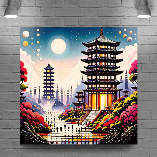 Oriental Abstract 2, Printed On Canvas, Vivid Colours, Box Canvas, Unique Image, A Gift To Last A Lifetime...