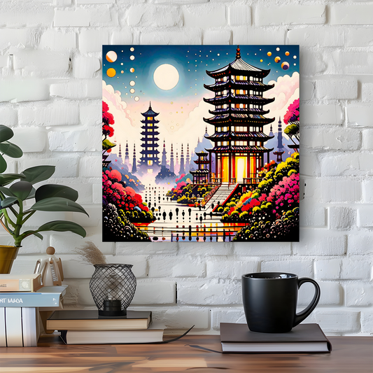 Oriental Abstract 2, Printed On Canvas, Vivid Colours, Box Canvas, Unique Image, A Gift To Last A Lifetime...