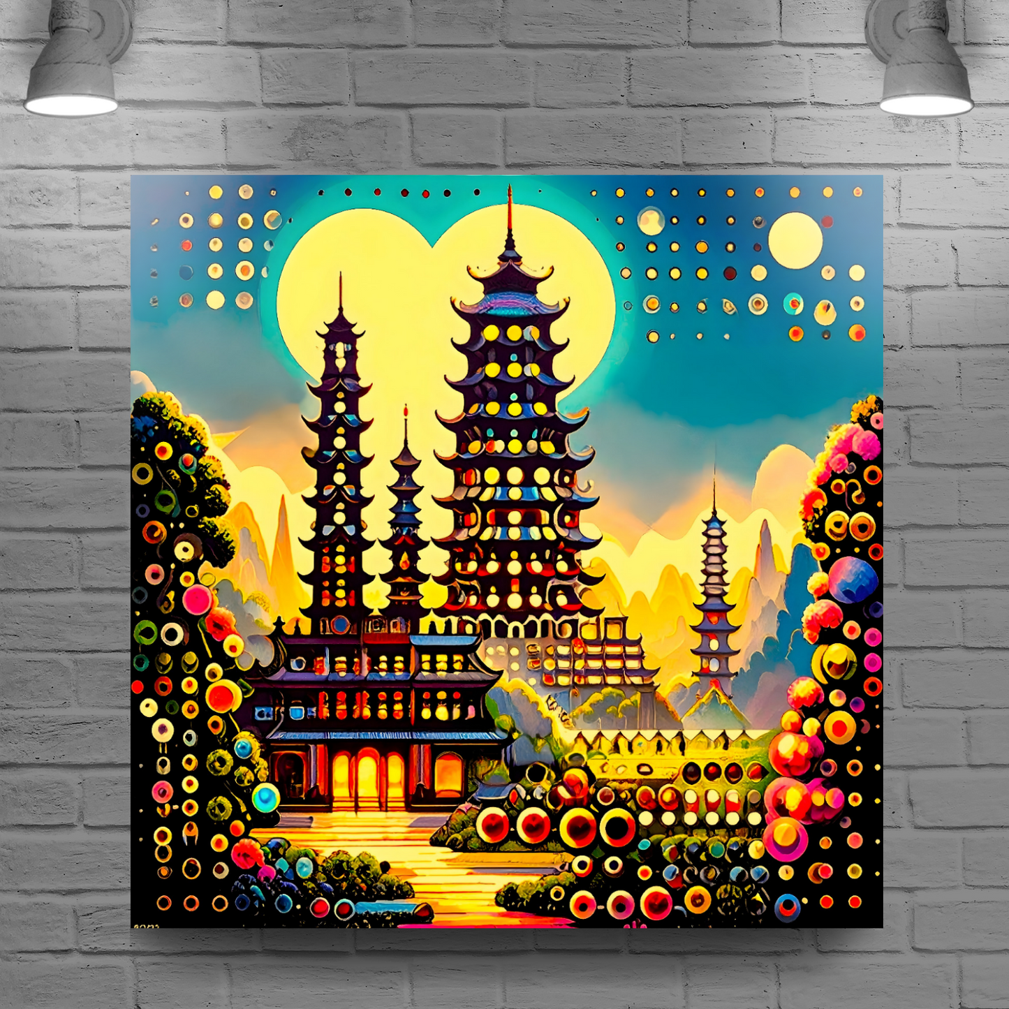 Oriental Abstract 3, Printed On Canvas, Vivid Colours, Box Canvas, Unique Image, A Gift To Last A Lifetime...