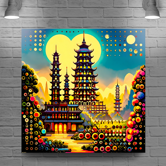 Oriental Abstract 3, Printed On Canvas, Vivid Colours, Box Canvas, Unique Image, A Gift To Last A Lifetime...