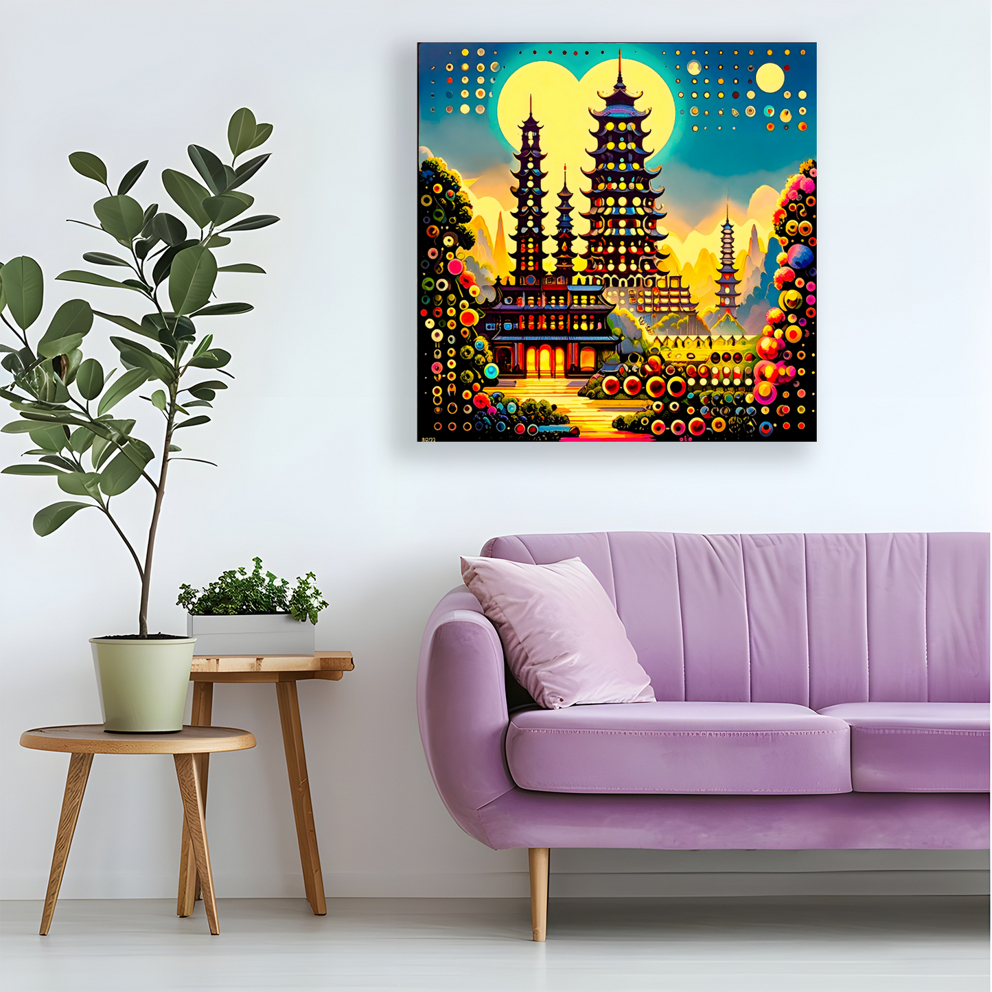 Oriental Abstract 3, Printed On Canvas, Vivid Colours, Box Canvas, Unique Image, A Gift To Last A Lifetime...