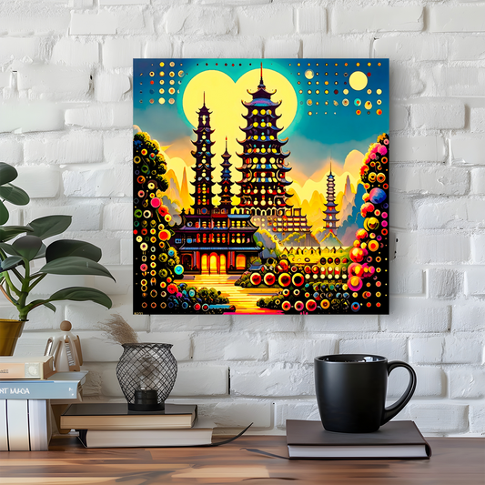 Oriental Abstract 3, Printed On Canvas, Vivid Colours, Box Canvas, Unique Image, A Gift To Last A Lifetime...