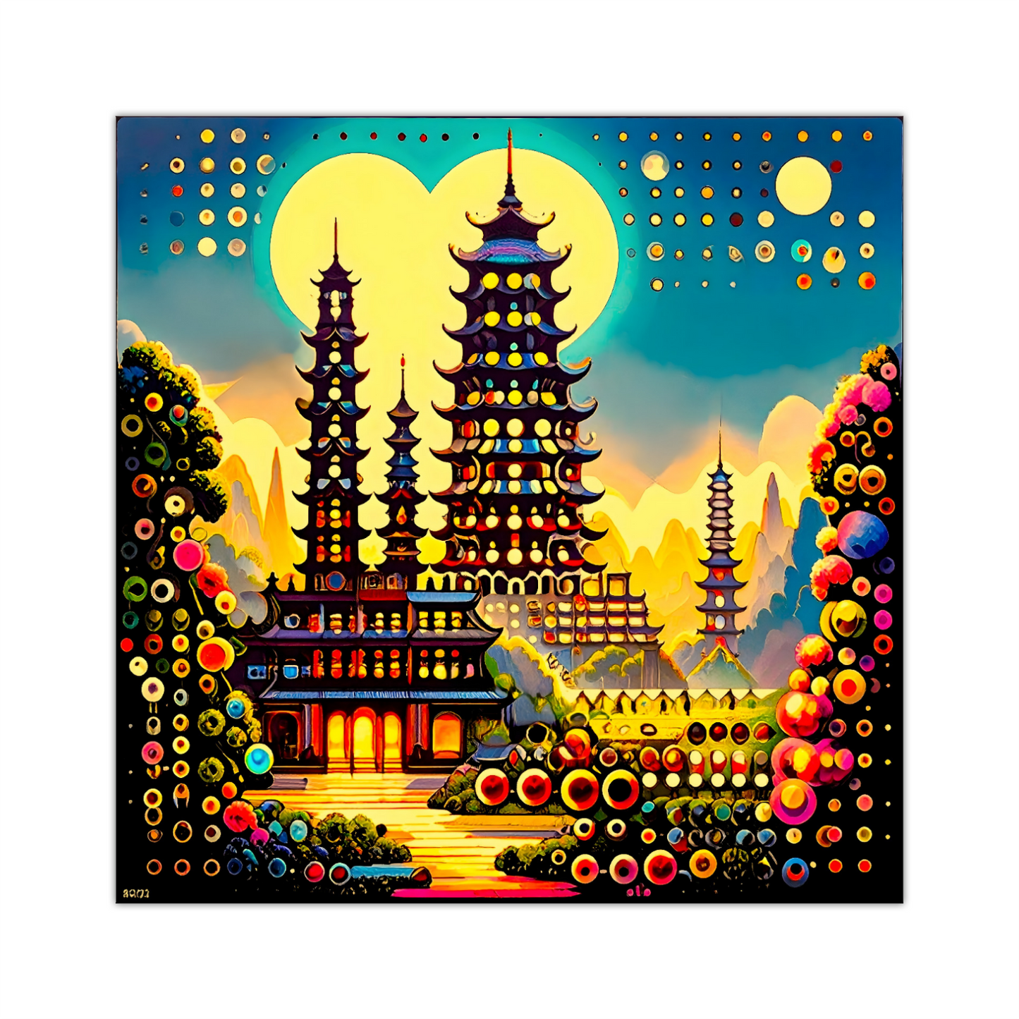 Oriental Abstract 3, Printed On Canvas, Vivid Colours, Box Canvas, Unique Image, A Gift To Last A Lifetime...